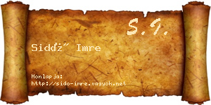 Sidó Imre névjegykártya
